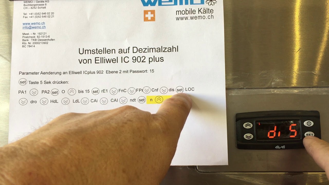 Eliwell ICplus 902 Umstellen auf Dezimalzahl , Kommastelle K&uuml;hlbox 12 Volt