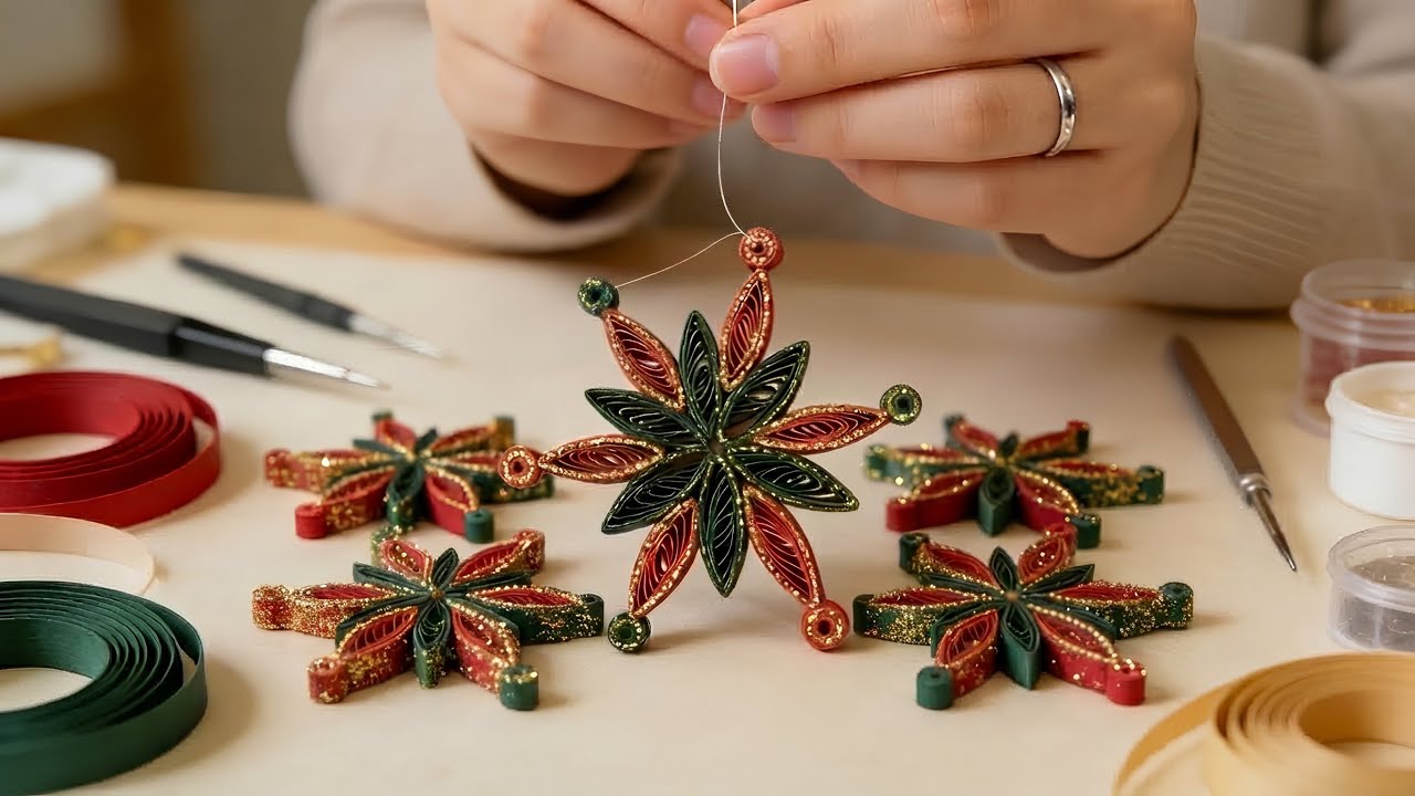 How to Make a Beautiful Paper Quilling Snowflake | Easy Step-by-Step Tutorial