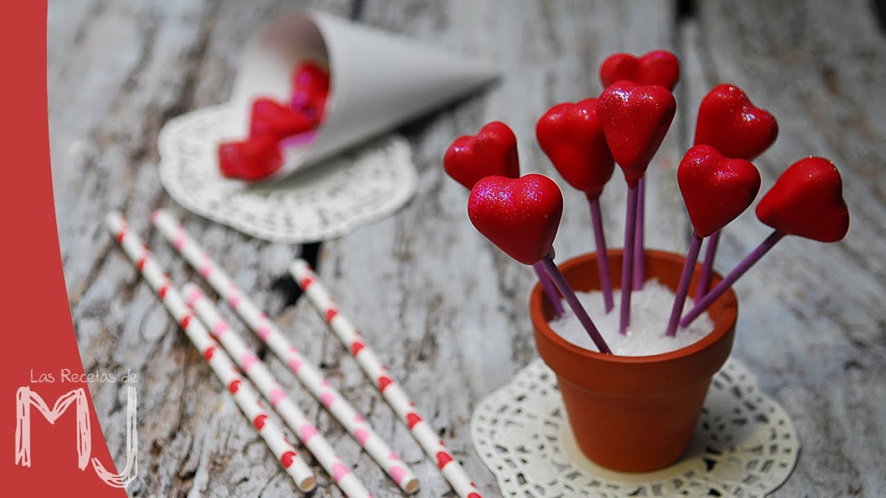 Cake Pops de corazones para San Valentín