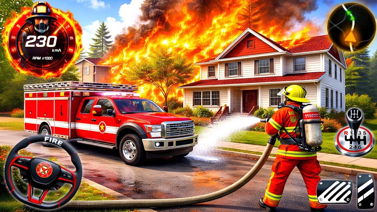 Firefighter Rescue Simulator 3D - US Emergency 911 Fire Truck Games - Android GamePlay 