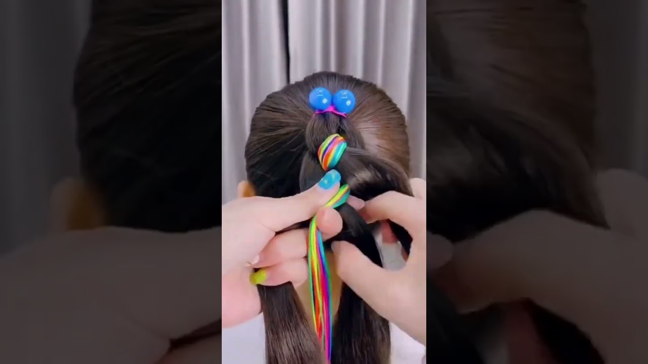 The basic technique of a four-strand braid with ribbons