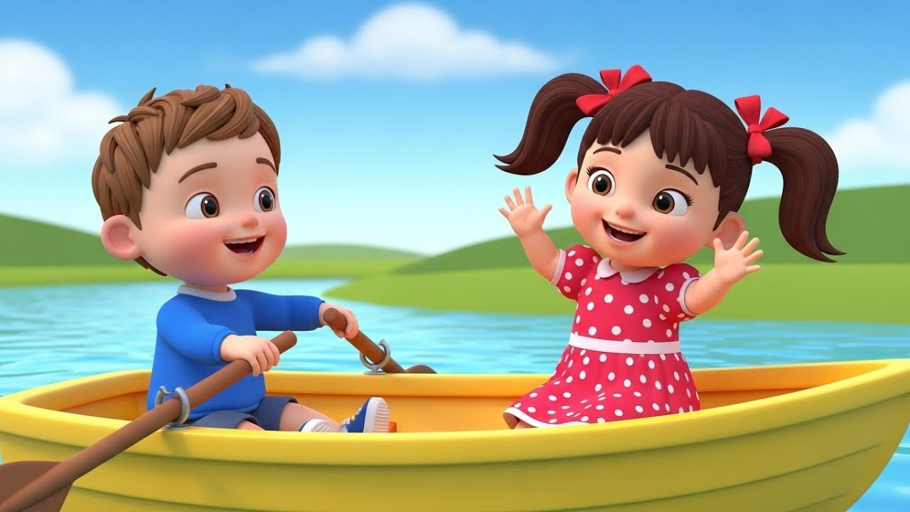 Row Row Row Your Boat 🚣🎶 | Classic Nursery Rhyme for Kids | Sing Along Fun Song
