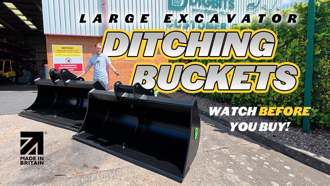 Large Excavator Ditching Buckets - on the level