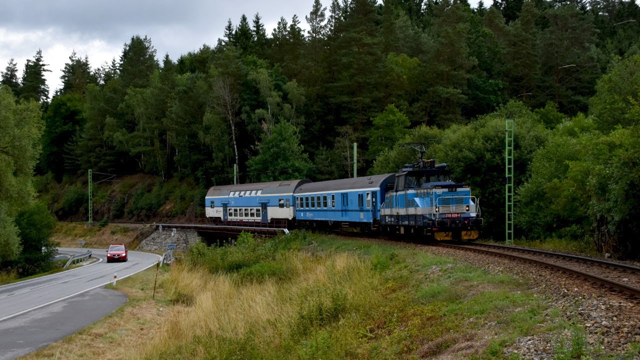 Vlaky na trati 195 (Rybník - Lipno nad Vltavou) - 25.7.2023