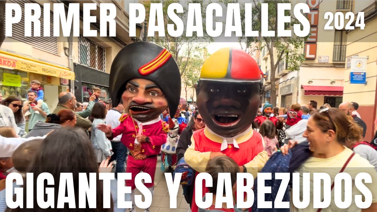 Comparsa de Gigantes y Cabezudos de Zaragoza | Fiestas del Pilar 2024, Primer Recorrido