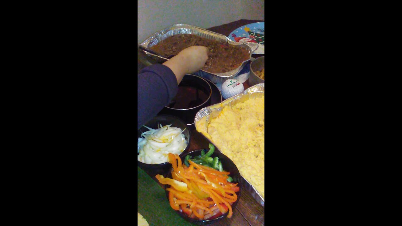 Making Venezuelan traditional christmas food hallacas