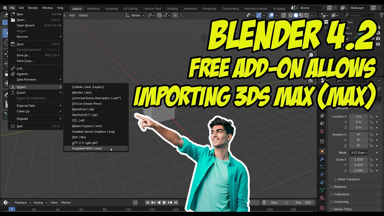 Blender 4.2: Free Add-on for Importing 3ds Max Files