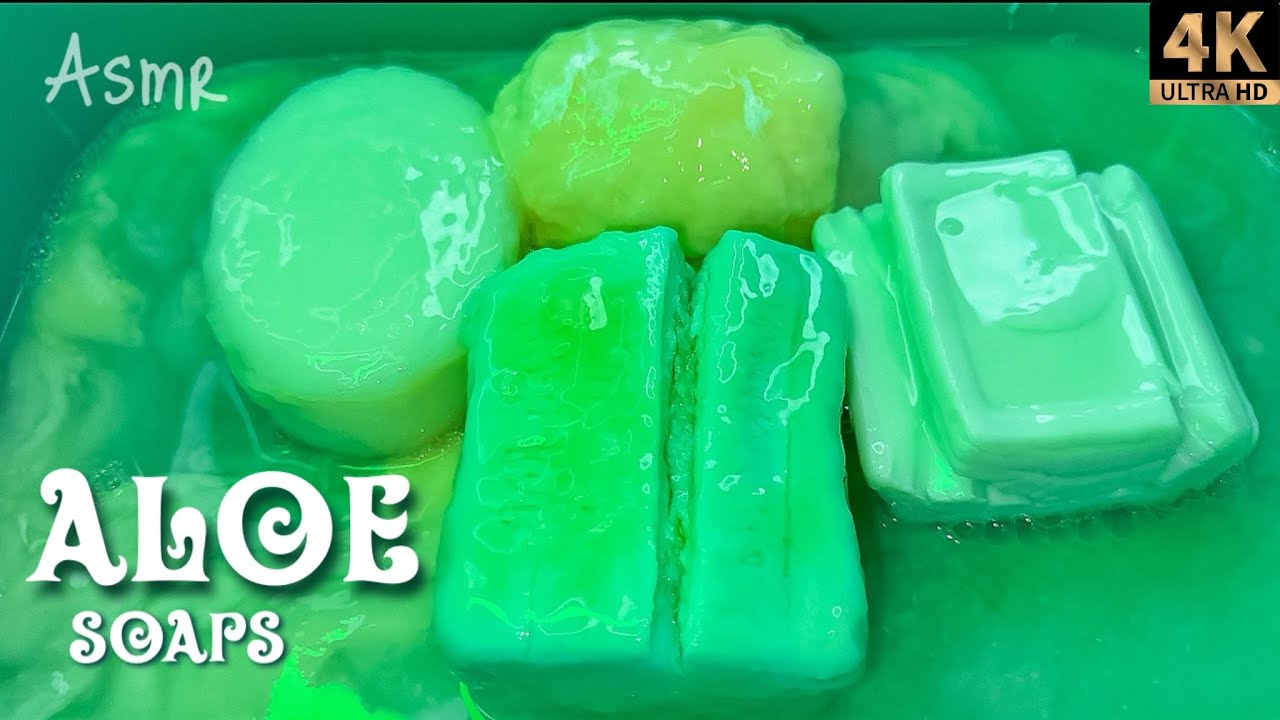 ASMR 🌱 ALOE Soaps Set 🌱 Soaked Soap || АСМР Мыление и Размокшее Мыло #asmr