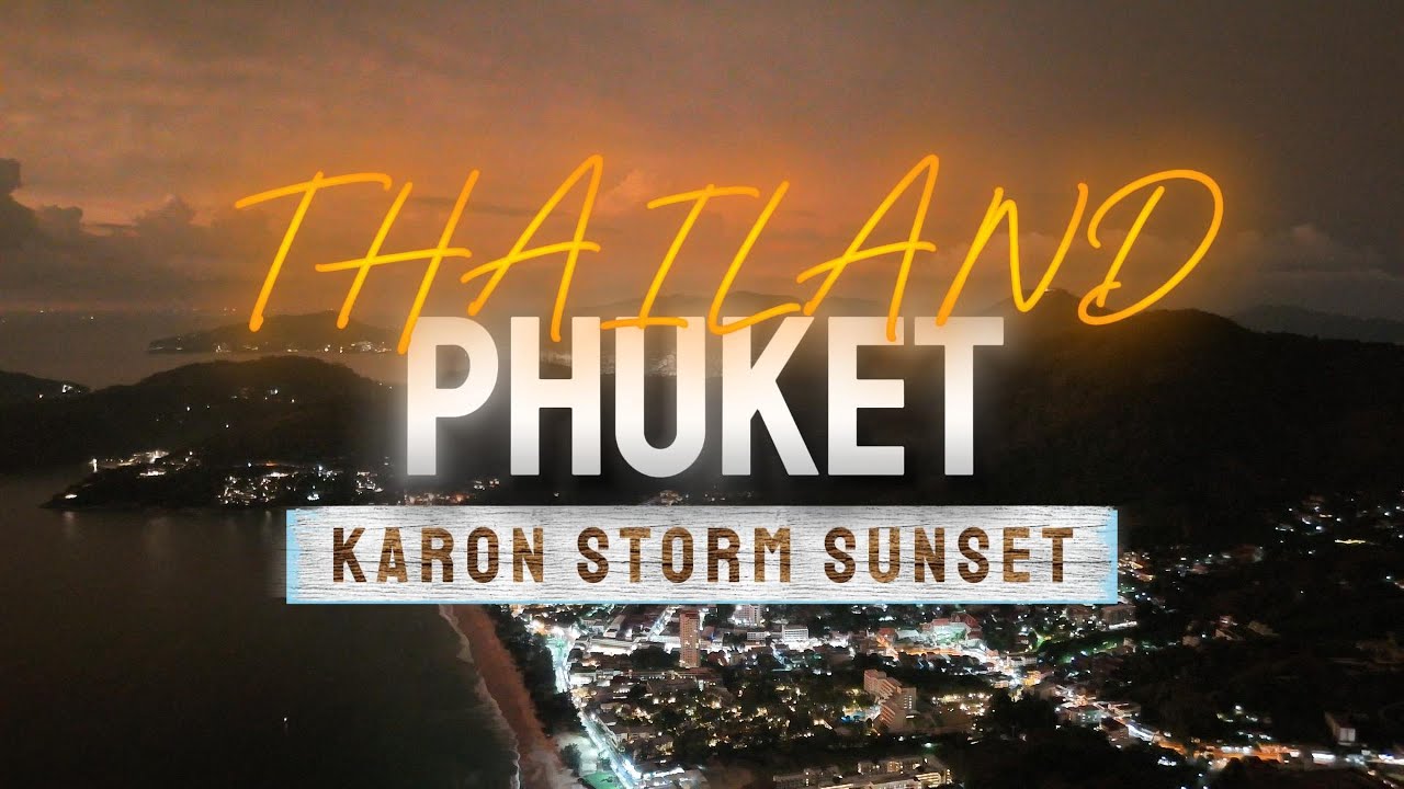 ⛈️ Karon Beach Thailand Storm Night 4K Drone Footage | Phuket Cinematic Dark Mood