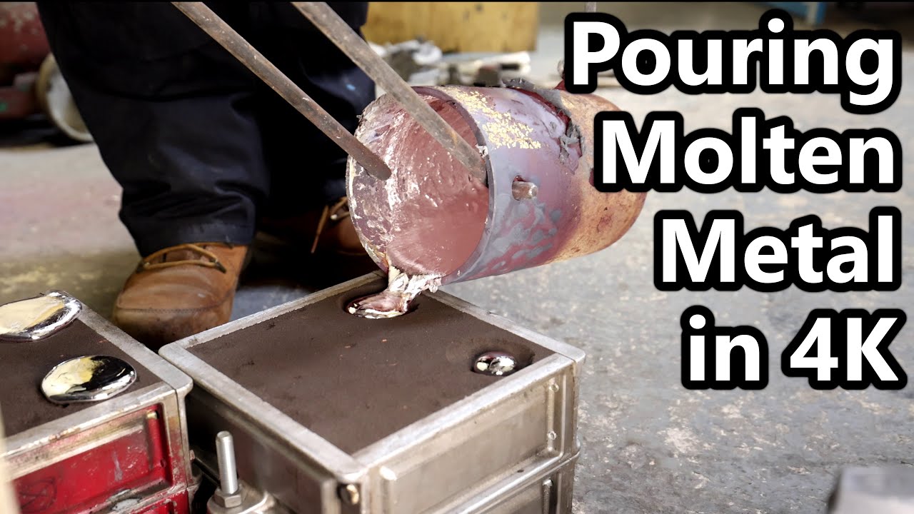 Pouring Molten Aluminium - Casting in 4K - Making Model Engineering Kits at Cringle Engineering