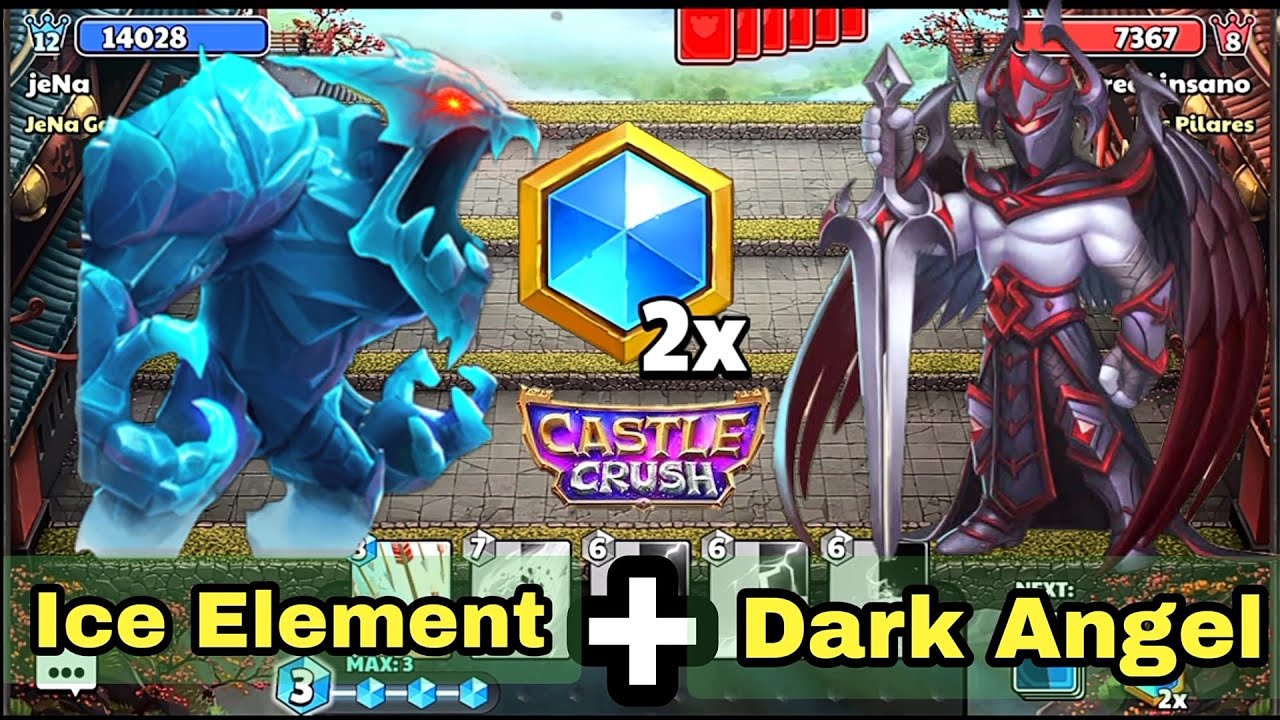 Dark Angel + Ice Element In Double Mana Speed! Castle Crush
