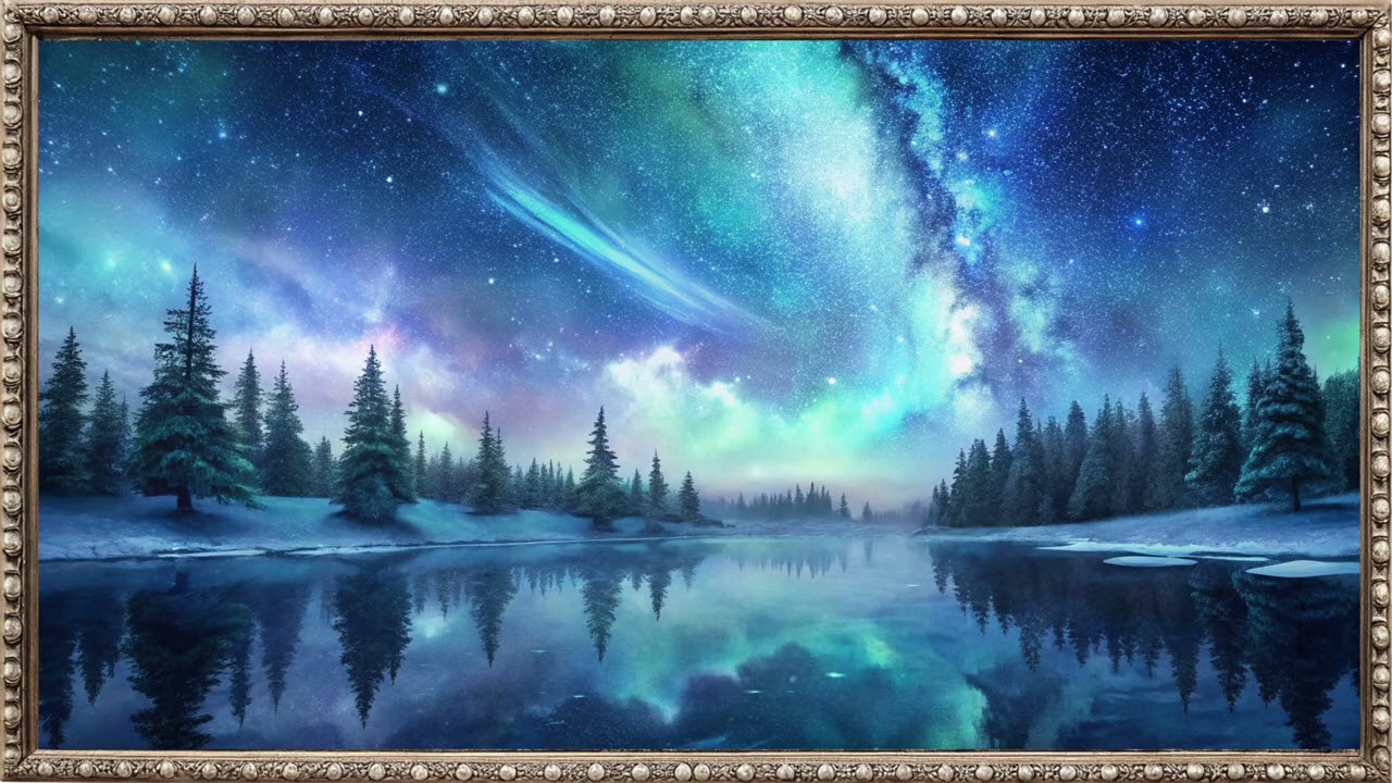 Moonlit Snowscape – “Silver Night” | Step into a winter’s dream with this moonlit snowscape. 🌕❄️