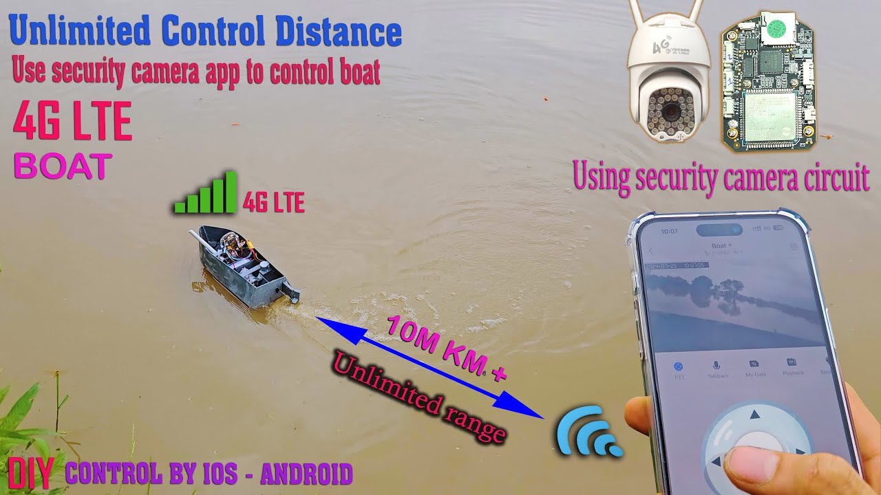 How to make a 4G LTE boat control circuit -  Unlimited range - Made from security camera -RC BOAT 4G