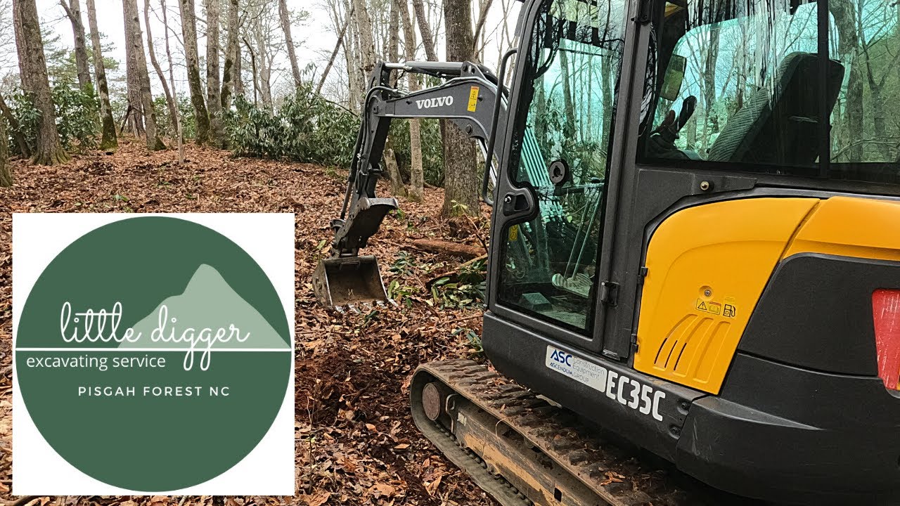 Clearing Brush in the Woods with the Volvo Mini Excavator