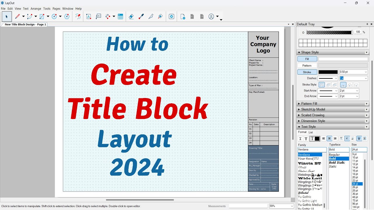 Layout SketchUp Lesson#31 How to create Title Block in Layout SketchUp 2024