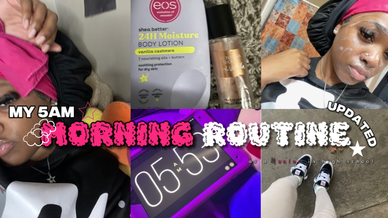 MY 5AM MORNING ROUTINE AS A JUNIOR IN HIGH SCHOOL ☆|UPDATED*|skincare,grwm+chitchat,lashes,ootd etc.