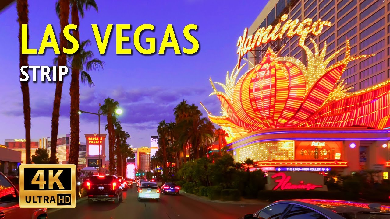 Driving Las Vegas Strip At Sunset - 4K Video With Ambient Sound