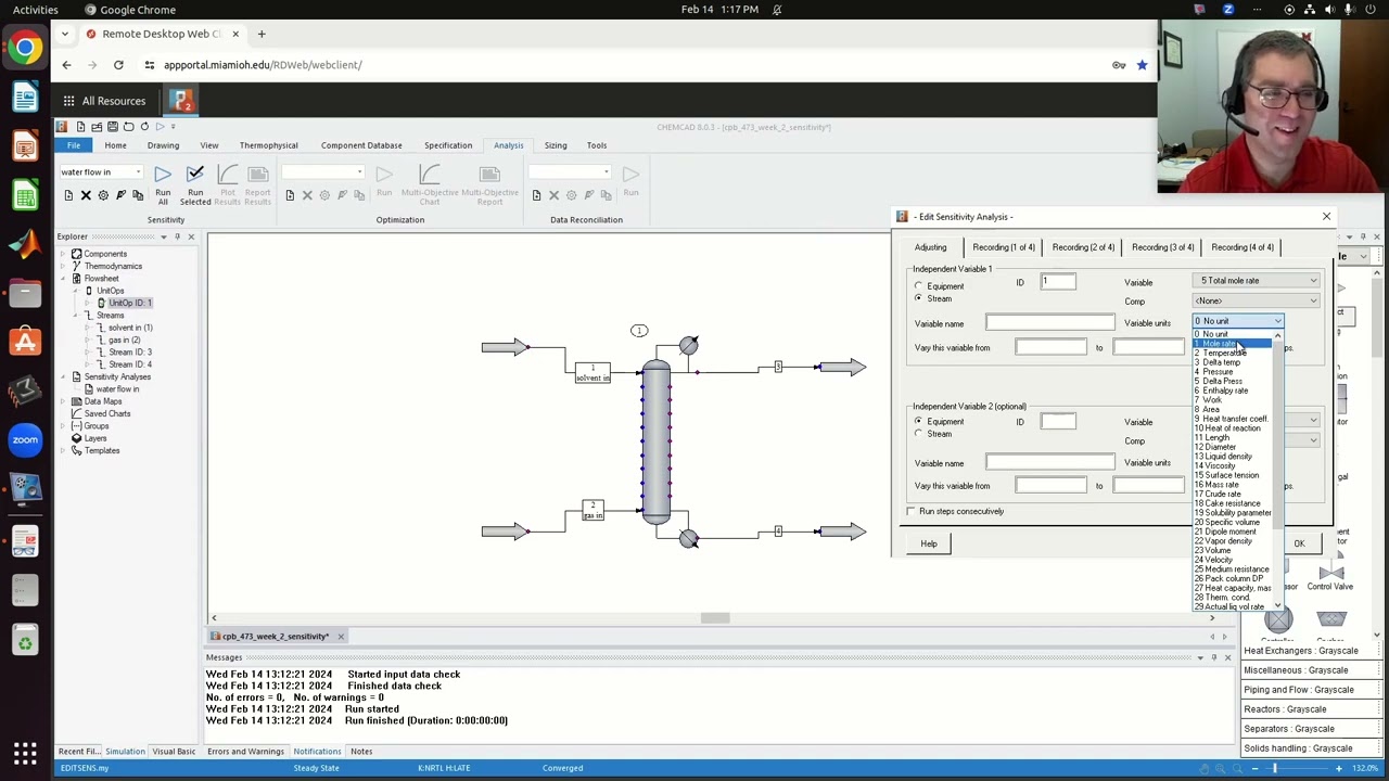 First Absorption/Stripping Simulation with CHEMCAD, Part 4 - Sensitivity Analysis