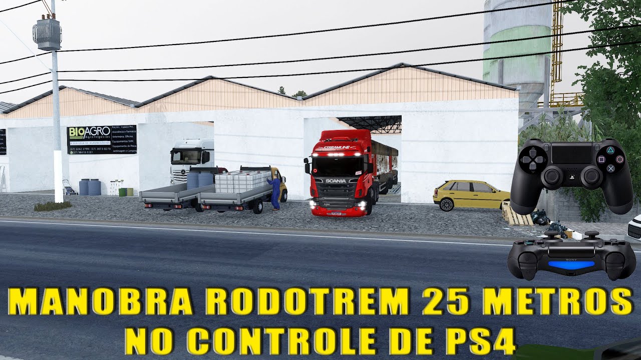 MANOBRA DE RODOTREM 25 METROS #6 | EURO TRUCK SIMULATOR 2 | CONTROLE PS4