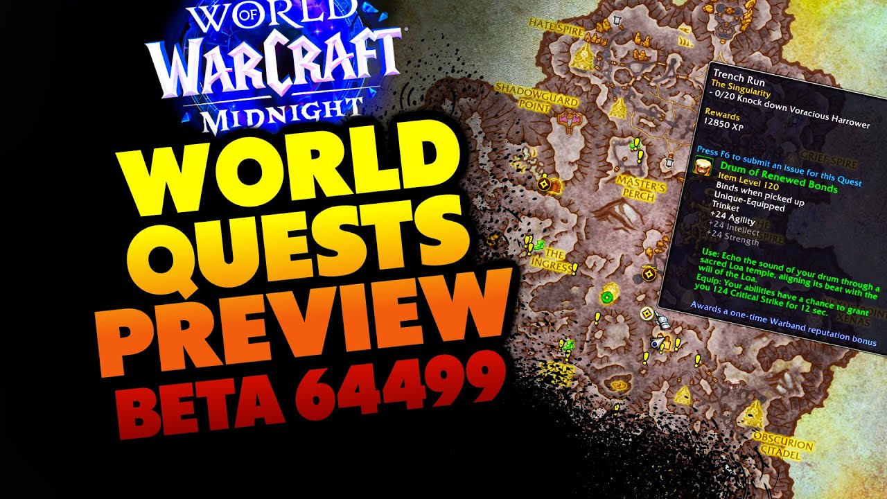 World Quests -  World of Warcraft: Midnight (Beta 64499)