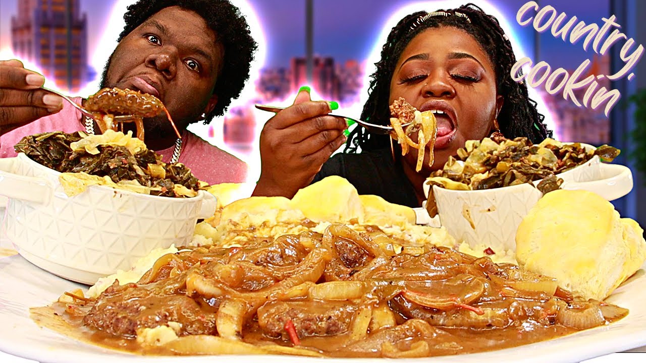 COMFORTING SALISBURY STEAK N' GRAVY W/ GARLIC-RANCH MASHED POTATOES!!! | MUKBANG EATING SHOW