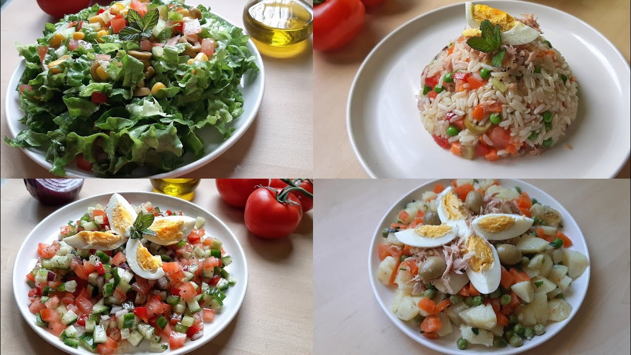 4 recettes de salades faciles &rapide (spécial ramadan) وصفات سلائط صحية لشهر رمضان 🌙