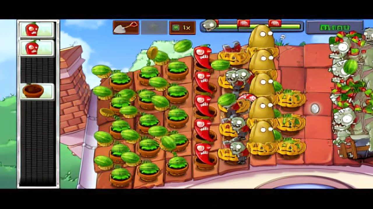 Zombie vs Plants (Old Version): Mini Game - Roof