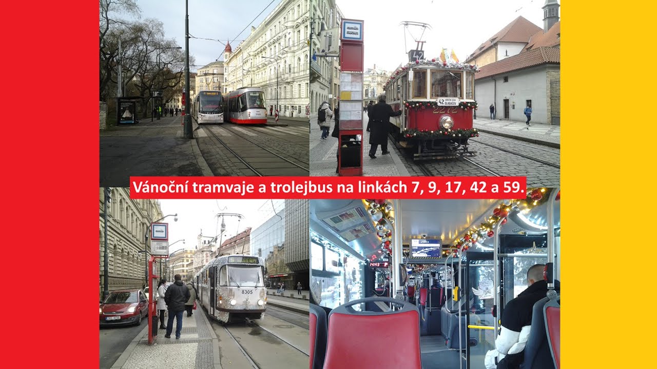 Vánoční tramvaje a trolejbus na linkách 7, 9, 17, 42 a 59.