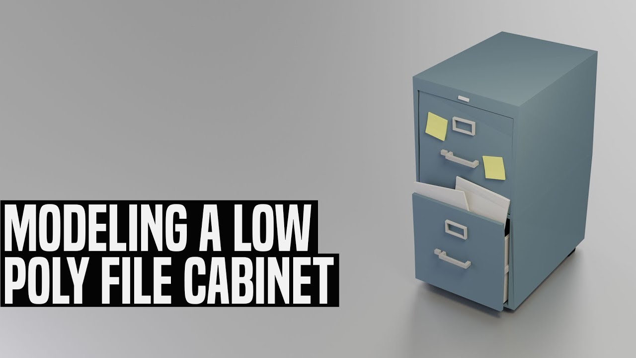 [3D Modeling] Low Poly File Cabinet