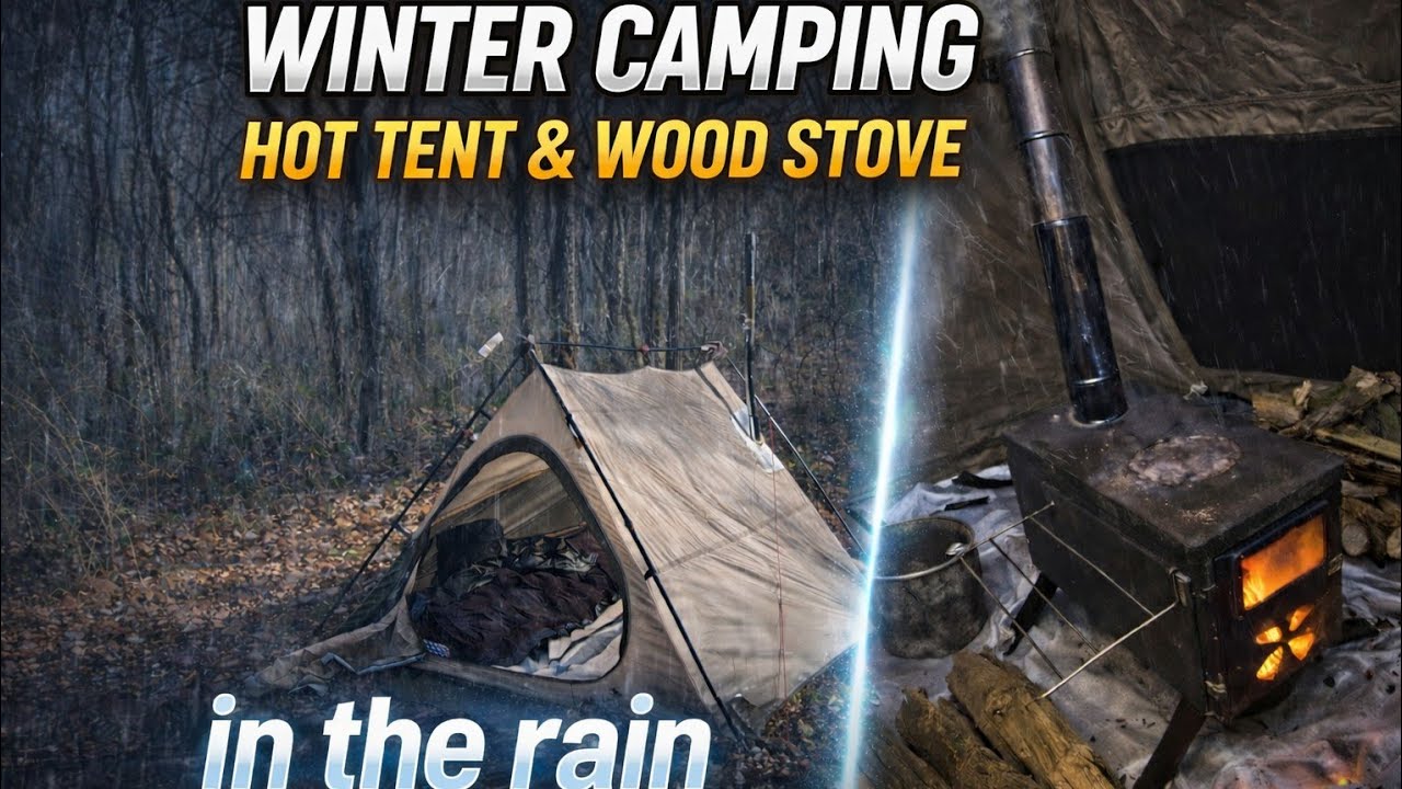Testing a Homemade Hot Tent In the Rain