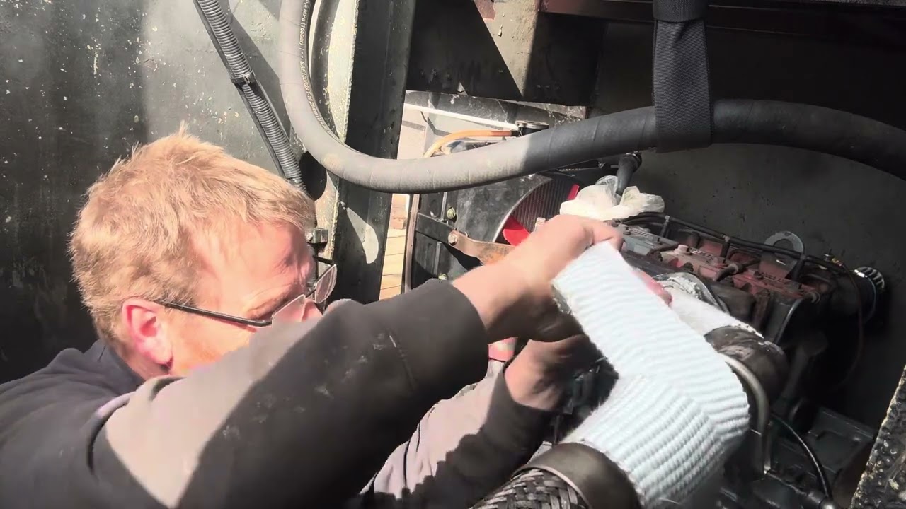 Wrapping a boat exhaust with insulation