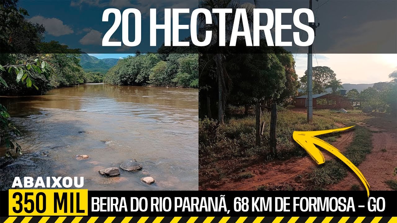 Sítio a venda, 20 hectares na beira do rio Paranã, 68 km de Formosa – GO. R$350 mil