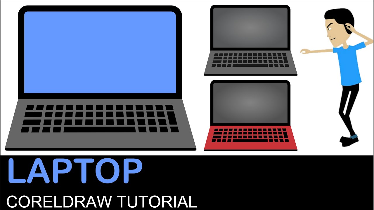CorelDraw Tutorial - Laptop in 5 minutes| How to Draw 2D Animation Props & Game Assets for Beginners