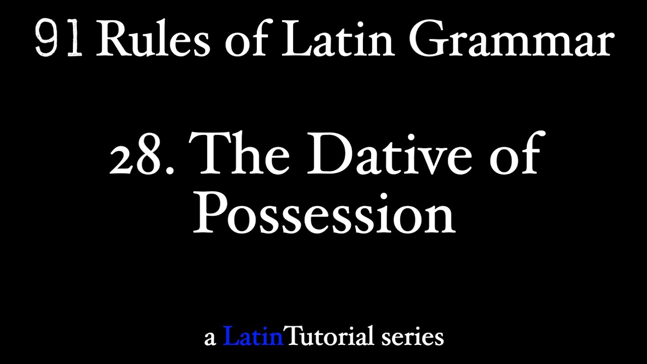 Rule 28: The Dative of Possession