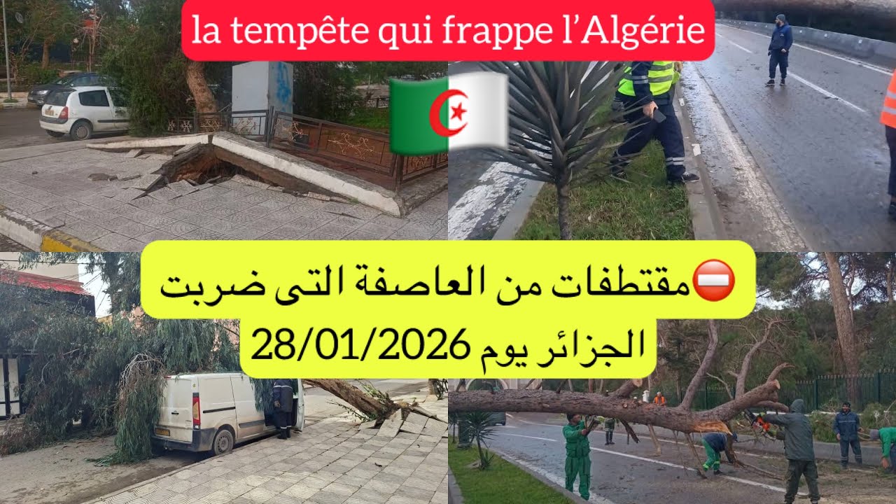 ❌مقتطفات من العاصفة التى اجتاحت الجزائر في مختلف ولايات الوطن