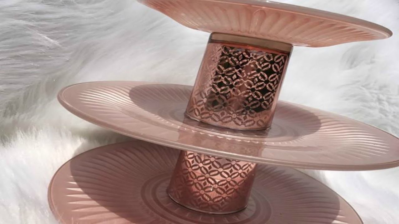 DIY Dollar Tree Rose Gold 3 Tier Serving Tray | DIY Jewelry Tray | DIY Cupcake Stand