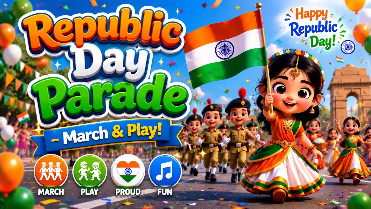 🎭 Republic Day Parade – March & Play!  | Fun Kids Song | BujjiTube