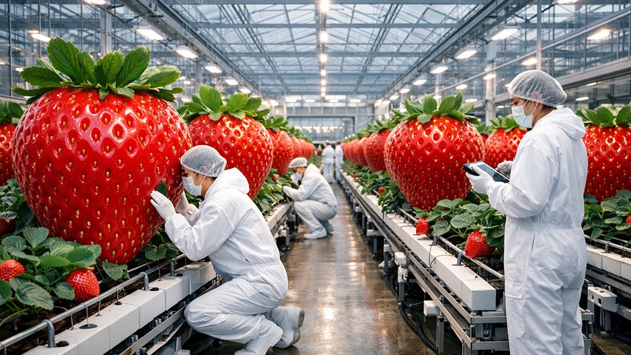 How Farmers Grow Premium Strawberry - Professional Agriculture Process