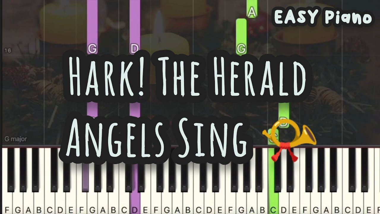 Hark! The Herald Angels Sing | Christmas Song | X'mas Carol (Easy Piano, Piano Tutorial) Sheet