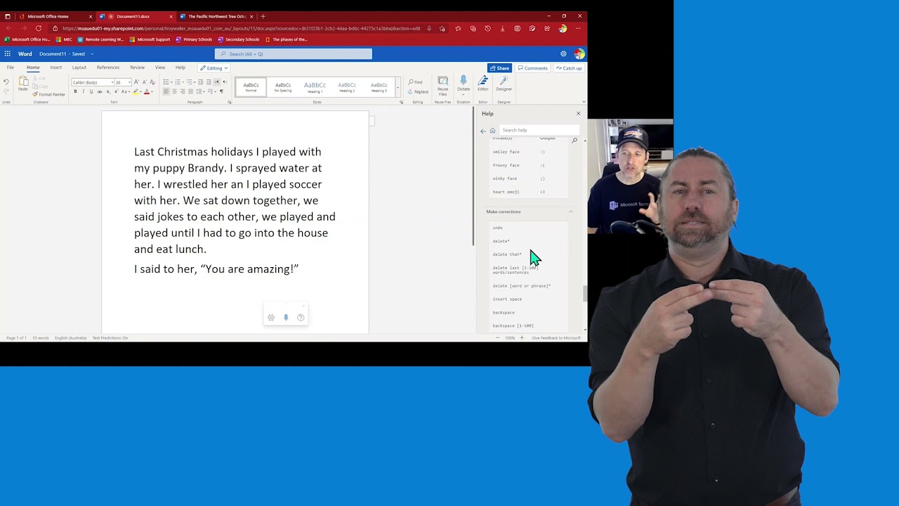 Writing support with Microsoft tools