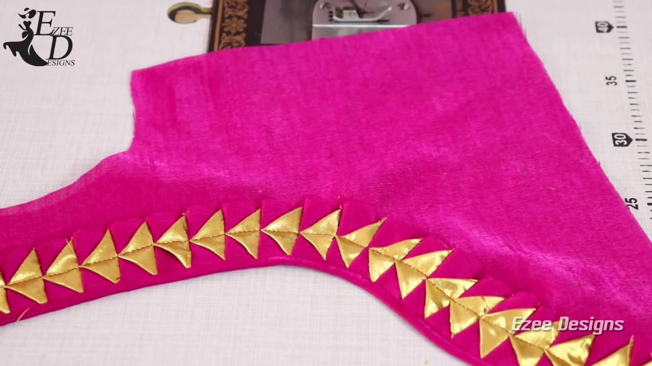 Cotton Saree Blouse Easy Back Neck Design