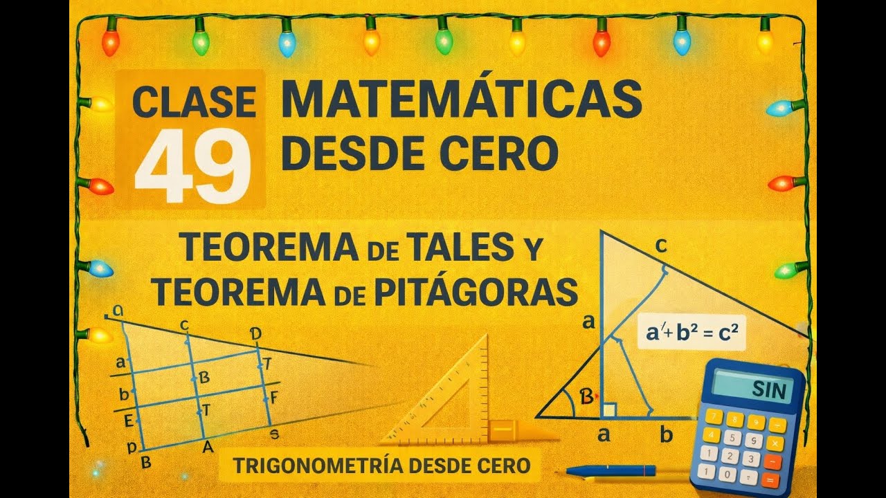 🧮 Clase 49 – Teorema de Tales y Teorema de Pitágoras | Matemáticas Desde Cero