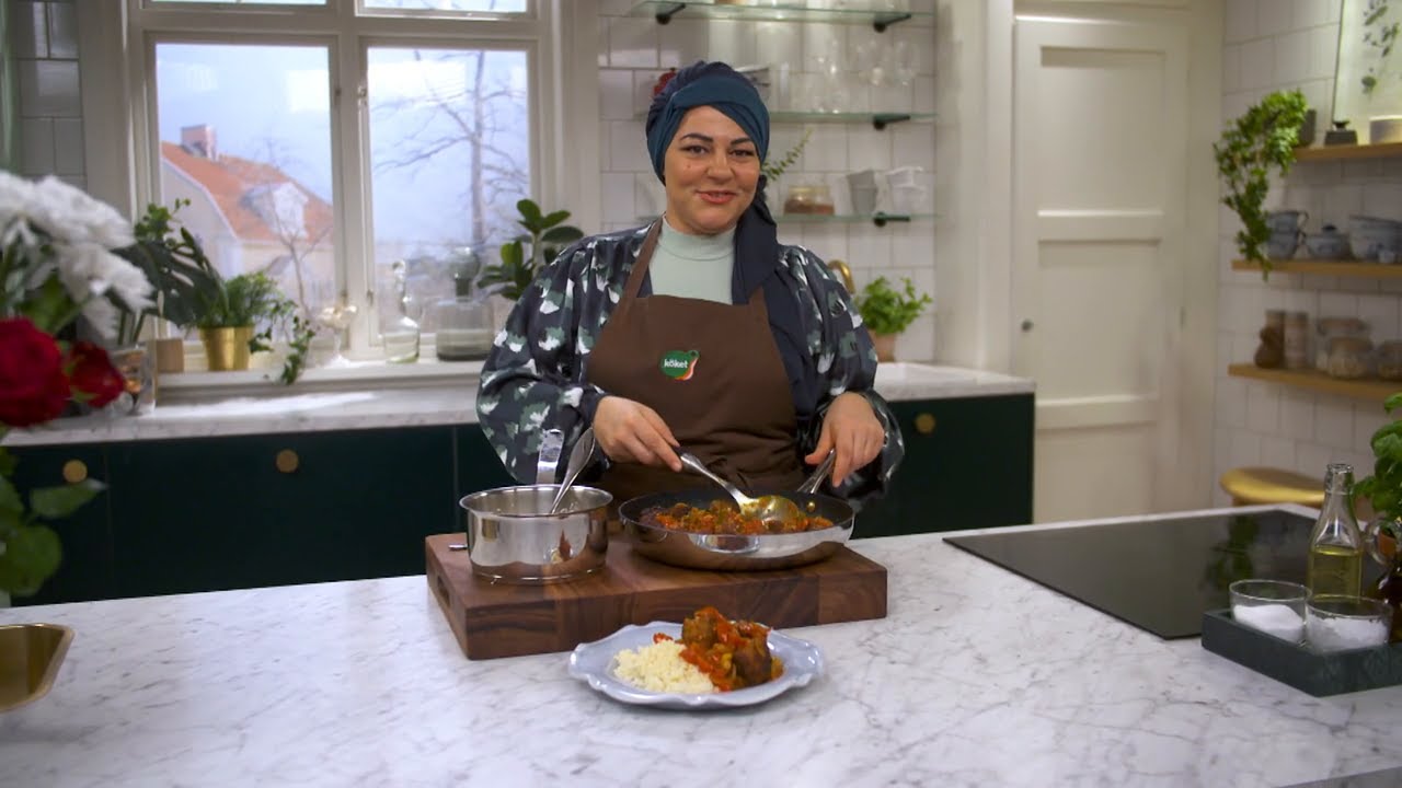 Kökets middag: Lammfärsbullar i tomat- och paprikasås med saffran - Köket