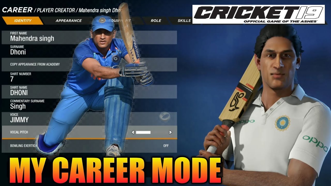 MY CAREER MODE (DHONI)  IN CRICKET 19 | HIGH GRAPHICS PC GAME
