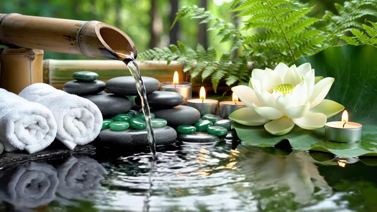 Relaxing Spa Piano + Bamboo Water Sounds 🌿 Deep Healing to Release Stress, Worry Emotional Fatigue