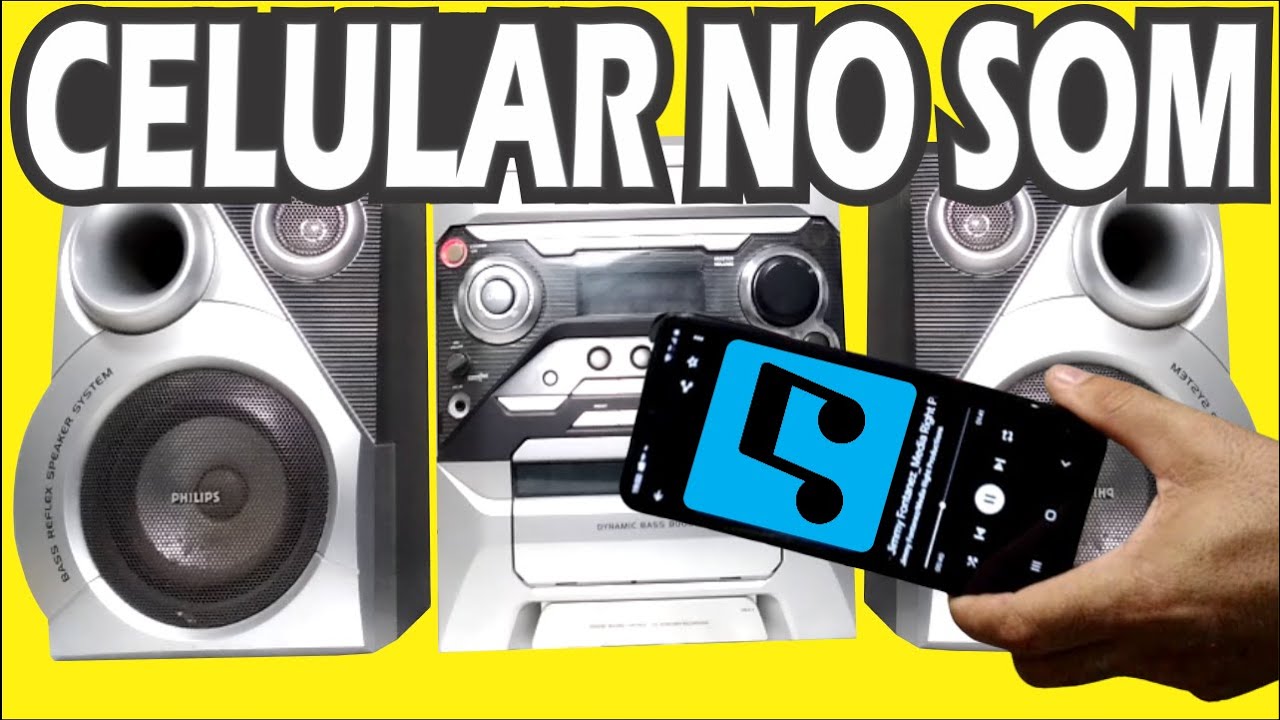 COMO LIGAR CONECTAR CELULAR NO SOM ANTIGO OUVIR MUSICA DO CELULAR NO SOM ANTIGO