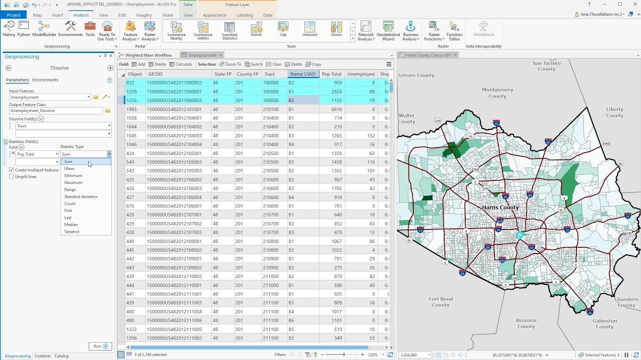 ArcGIS Pro: Using Dissolve to Aggregate & Summarize Data