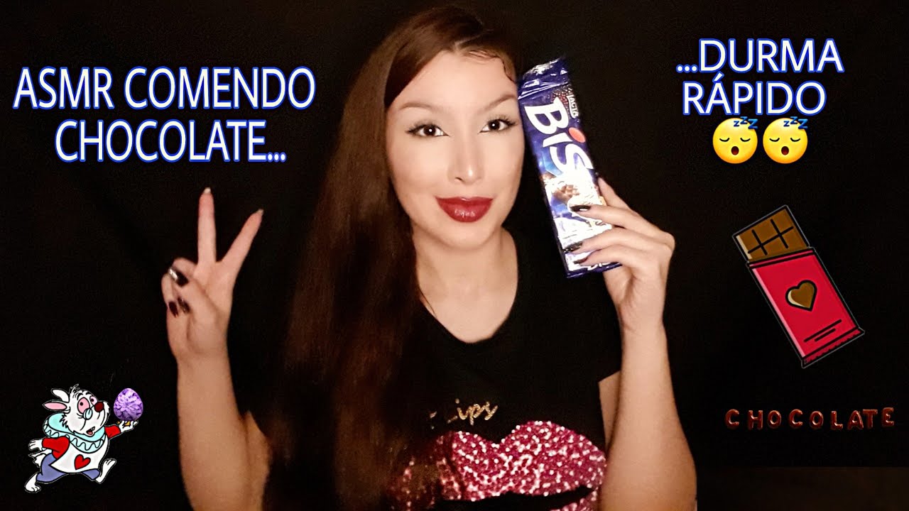 ASMR COMENDO CHOCOLATE. DURMA RÁPIDO. 😴
