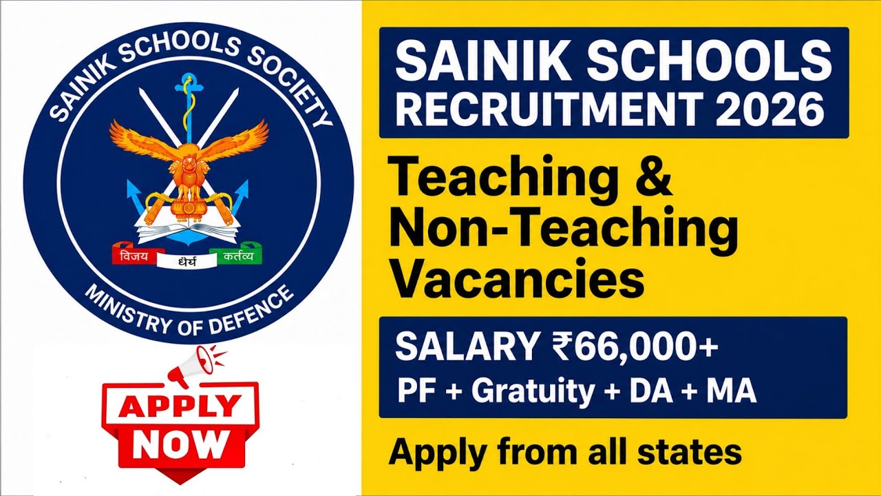 Sainik School Vacancy 2026  Teacher Jobs #sainikschoolvacancy #pgtjob #tgtjobs #prtjobs #teacherjobs