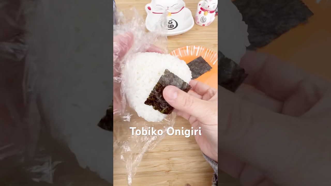 Quick & Easy Tobiko (Flying Fish Roe) Onigiri 🍙✨#asmr  #food  #shorts